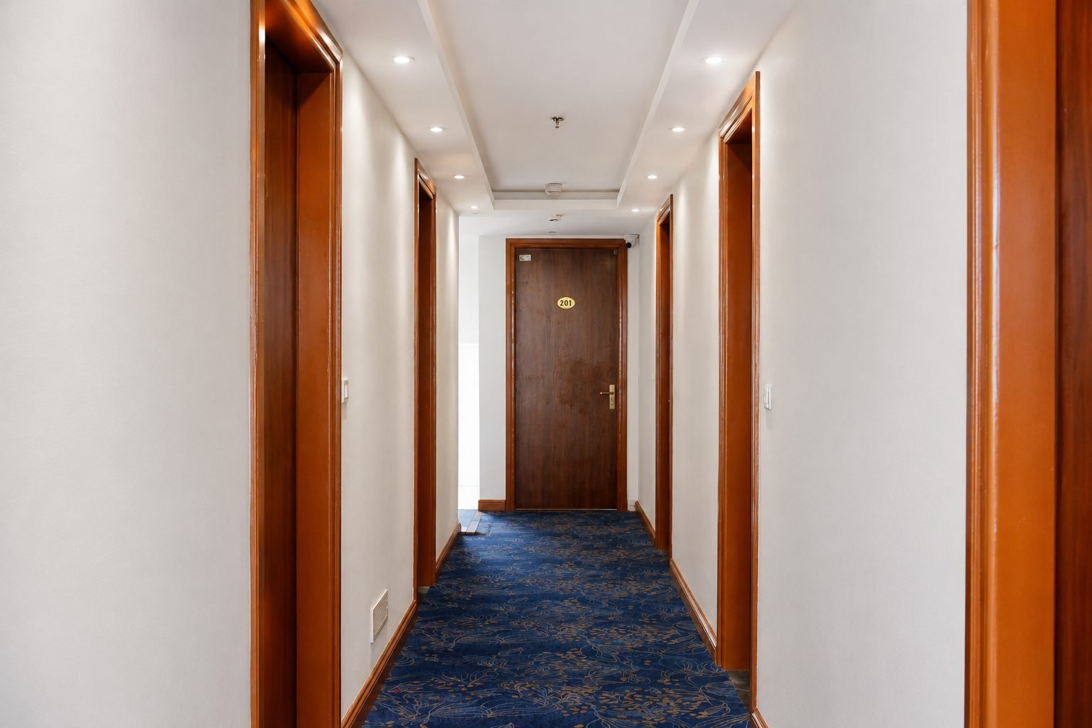Guest room corridor at Hotel Sez Park
