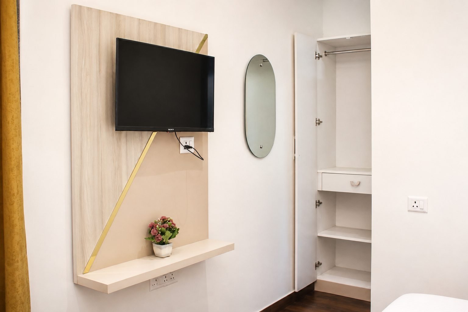 Room TV panel and wardrobe